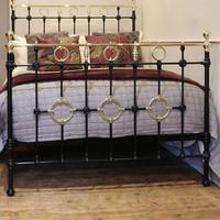 Black Victorian Brass & Iron Bedstead with Brass Circles (11 of 11) Black Victorian Brass & Iron Bedstead with Brass Circles (11 of 11)