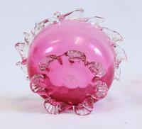 Antique Cranberry Glass Frilled Salt (4 of 4) Antique Cranberry Glass Frilled Salt (4 of 4)