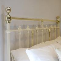 Brass & Iron Antique Platform Bed in Cream (6 of 6) Brass & Iron Antique Platform Bed in Cream (6 of 6)