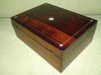 Unisex Inlaid Rosewood Jewellery Box + Tray. c1850 (10 of 13) Unisex Inlaid Rosewood Jewellery Box + Tray. c1850 (10 of 13)