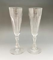 Fine Pair of Victorian Cut Glass Champagne Flutes (6 of 6) Fine Pair of Victorian Cut Glass Champagne Flutes (6 of 6)
