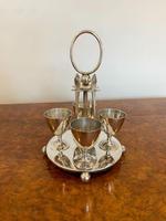 Antique Edwardian Quality Silver Plated Egg Cruet Set (3 of 4) Antique Edwardian Quality Silver Plated Egg Cruet Set (3 of 4)