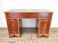 Reproduction Yew Wood Kneehole Desk (12 of 12) Reproduction Yew Wood Kneehole Desk (12 of 12)