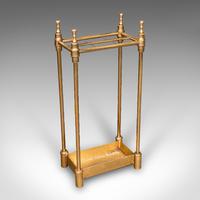 Antique Six Division Stick Stand, English, Brass, Hall, Umbrella Rack - Edwardian
