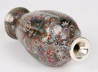 Oriental, Chinese / Japanese Exceptional Silver Metal Cloisonne Vase (20 of 25) Oriental, Chinese / Japanese Exceptional Silver Metal Cloisonne Vase (20 of 25)