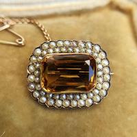 Antique Edwardian 9ct Gold Citrine & Pearl Brooch, Chester 1902 (2 of 9) Antique Edwardian 9ct Gold Citrine & Pearl Brooch, Chester 1902 (2 of 9)