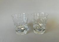 Fabulous Pair of Quality Art Deco Cut  Glass Whisky Tumblers