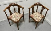 Pair of Edwardian Walnut Corner Chairs (3 of 6) Pair of Edwardian Walnut Corner Chairs (3 of 6)