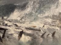 Huge 19th Century Seascape Oil Painting Sinking Ship Signalling Rescuers by Henry E Tozer (56 of 58) Huge 19th Century Seascape Oil Painting Sinking Ship Signalling Rescuers by Henry E Tozer (56 of 58)