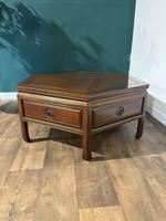 Oriental Hardwood Octagonal Centre Table with Inlaid Handles