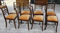 1920's Set of 8 Mahogany Bar Back Dining Chairs in Gold (3 of 3) 1920's Set of 8 Mahogany Bar Back Dining Chairs in Gold (3 of 3)