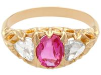 1.28ct Burmese Pink Sapphire & 0.76ct Diamond, 22ct Yellow Gold Trilogy Ring - Antique Victorian (4 of 12) 1.28ct Burmese Pink Sapphire & 0.76ct Diamond, 22ct Yellow Gold Trilogy Ring - Antique Victorian (4 of 12)