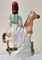 Pair of Antique English Victorian Staffordshire Pottery Figures of Mounted Jockeys ~ H 3312 / H 3313 (9 of 12) Pair of Antique English Victorian Staffordshire Pottery Figures of Mounted Jockeys ~ H 3312 / H 3313 (9 of 12)