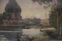 Antique Original Watercolour - John Robertson Miller Fl. 1880-1912 - The Fishing Hamlet (3 of 6) Antique Original Watercolour - John Robertson Miller Fl. 1880-1912 - The Fishing Hamlet (3 of 6)