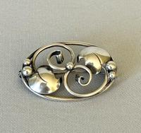 Danish Floral Silver Brooch
