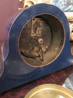 Antique Chinioserie Blue Lacquered Mantel Clock (7 of 7) Antique Chinioserie Blue Lacquered Mantel Clock (7 of 7)