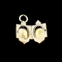 Antique Victorian Rolled Gold Shield Locket Pendant (4 of 5) Antique Victorian Rolled Gold Shield Locket Pendant (4 of 5)