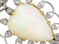 5.95ct Opal & 0.35ct Diamond, Platinum Brooch - Antique Victorian (9 of 9) 5.95ct Opal & 0.35ct Diamond, Platinum Brooch - Antique Victorian (9 of 9)