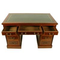 Victorian Mahogany & Satinwood Pedestal Desk (3 of 8) Victorian Mahogany & Satinwood Pedestal Desk (3 of 8)