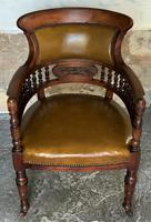 Exceptional 19thc Antique Mahogany Upholstered Library Captains Desk Armchair (7 of 12) Exceptional 19thc Antique Mahogany Upholstered Library Captains Desk Armchair (7 of 12)