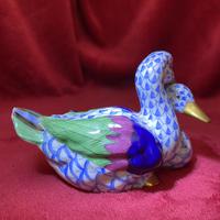Herend Blue Fishnet Pattern Model of Two Ducks (5 of 6) Herend Blue Fishnet Pattern Model of Two Ducks (5 of 6)