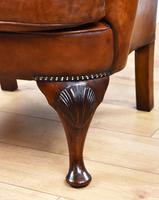 Victorian Hand Dyed Brown Leather Wing Back Armchair (10 of 13) Victorian Hand Dyed Brown Leather Wing Back Armchair (10 of 13)