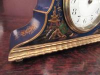 Antique Chinioserie Blue Lacquered Mantel Clock (4 of 7) Antique Chinioserie Blue Lacquered Mantel Clock (4 of 7)