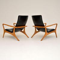 Pair of Vintage Leather Armchairs in the Manner of Vladimir Kagan (6 of 15) Pair of Vintage Leather Armchairs in the Manner of Vladimir Kagan (6 of 15)