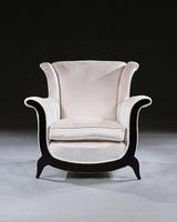 Unusual Pair of French Art Deco Ebonised Armchairs in a Crushed Velvet (6 of 8) Unusual Pair of French Art Deco Ebonised Armchairs in a Crushed Velvet (6 of 8)