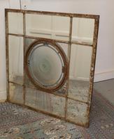 Large 19th Century Industrial Window Mirror with Central Leaded Bottle Glass Opening (7 of 8) Large 19th Century Industrial Window Mirror with Central Leaded Bottle Glass Opening (7 of 8)
