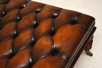 Large Antique Victorian Style Deep Buttoned Leather Stool / Coffee Table (9 of 9) Large Antique Victorian Style Deep Buttoned Leather Stool / Coffee Table (9 of 9)