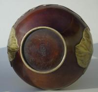 Pair of Signed Japanese Meiji Overlaid Bronze Vases (4 of 8) Pair of Signed Japanese Meiji Overlaid Bronze Vases (4 of 8)