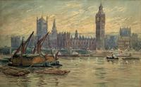 William Henry Harford - Houses of Parliament Riverscape Painting 19th Century (2 of 10) William Henry Harford - Houses of Parliament Riverscape Painting 19th Century (2 of 10)