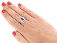 2.02ct Ruby & 1.60ct Diamond, Platinum Cluster Ring - Vintage c.1960 (10 of 12) 2.02ct Ruby & 1.60ct Diamond, Platinum Cluster Ring - Vintage c.1960 (10 of 12)
