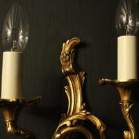 French Set of 4 Gilded Opposing Twin Arm Wall Lights (8 of 9) French Set of 4 Gilded Opposing Twin Arm Wall Lights (8 of 9)