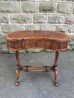Antique Burr Walnut Kidney Shaped Desk