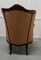 French Carved Walnut & Salon Chair, Upholstered in Silk (10 of 10) French Carved Walnut & Salon Chair, Upholstered in Silk (10 of 10)