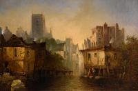 Oil Painting by Pierre Le Boeuff “Market Day, Ghent” (3 of 4) Oil Painting by Pierre Le Boeuff “Market Day, Ghent” (3 of 4)