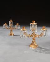 Pair of Early 19th Century Gilt Bronze and Lustres Three Branch Candelabra (2 of 8) Pair of Early 19th Century Gilt Bronze and Lustres Three Branch Candelabra (2 of 8)