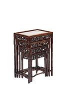 Chinese Hardwood Carved Quartetto Nest of Tables c.1900 (7 of 7) Chinese Hardwood Carved Quartetto Nest of Tables c.1900 (7 of 7)