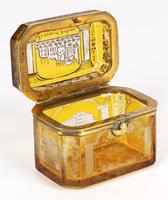 Bohemian Antique Engraved Metal Mounted Overlay Yellow Glass Sugar Casket 19th Century (10 of 19) Bohemian Antique Engraved Metal Mounted Overlay Yellow Glass Sugar Casket 19th Century (10 of 19)