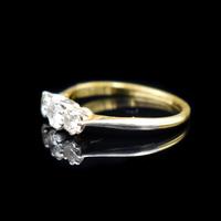 Antique Old Cut Diamond Three Stone Trilogy 18ct Gold and Platinum Ring (5 of 10) Antique Old Cut Diamond Three Stone Trilogy 18ct Gold and Platinum Ring (5 of 10)