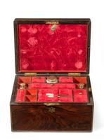 Mid 19th Century Rosewood Vanity Case Inlaid with Brass Edging (5 of 8) Mid 19th Century Rosewood Vanity Case Inlaid with Brass Edging (5 of 8)