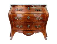 Mid Century Mahogany Bombe Commode Chest of Drawers