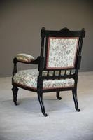 Ebonised Victorian Open Armchair (2 of 8) Ebonised Victorian Open Armchair (2 of 8)