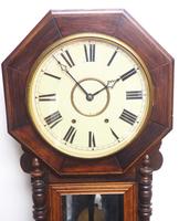 Impressive Victorian American Drop Dial Wall Clock 8 Day Movement Inlaid Case (12 of 14) Impressive Victorian American Drop Dial Wall Clock 8 Day Movement Inlaid Case (12 of 14)