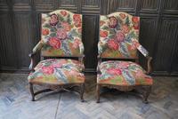 Pair of French Regence Carved Walnut Library Fauteuils (3 of 9) Pair of French Regence Carved Walnut Library Fauteuils (3 of 9)