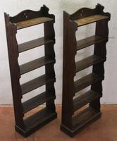 1940's Pair of Small Oak Open Bookshelves with 4 Shelves (2 of 3) 1940's Pair of Small Oak Open Bookshelves with 4 Shelves (2 of 3)