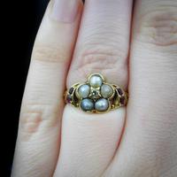 Antique Pearl Ruby & Diamond Cluster 18ct Gold Ring (5 of 9) Antique Pearl Ruby & Diamond Cluster 18ct Gold Ring (5 of 9)