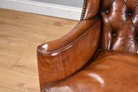 Victorian Hand Dyed Brown Leather Wing Back Armchair (8 of 13) Victorian Hand Dyed Brown Leather Wing Back Armchair (8 of 13)
